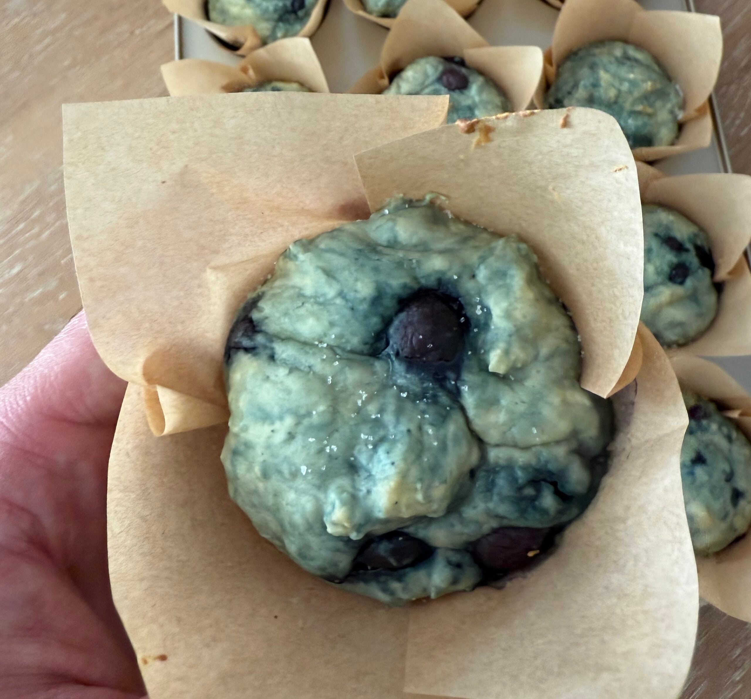 Finished Blueberry Cottage Cheese Muffins