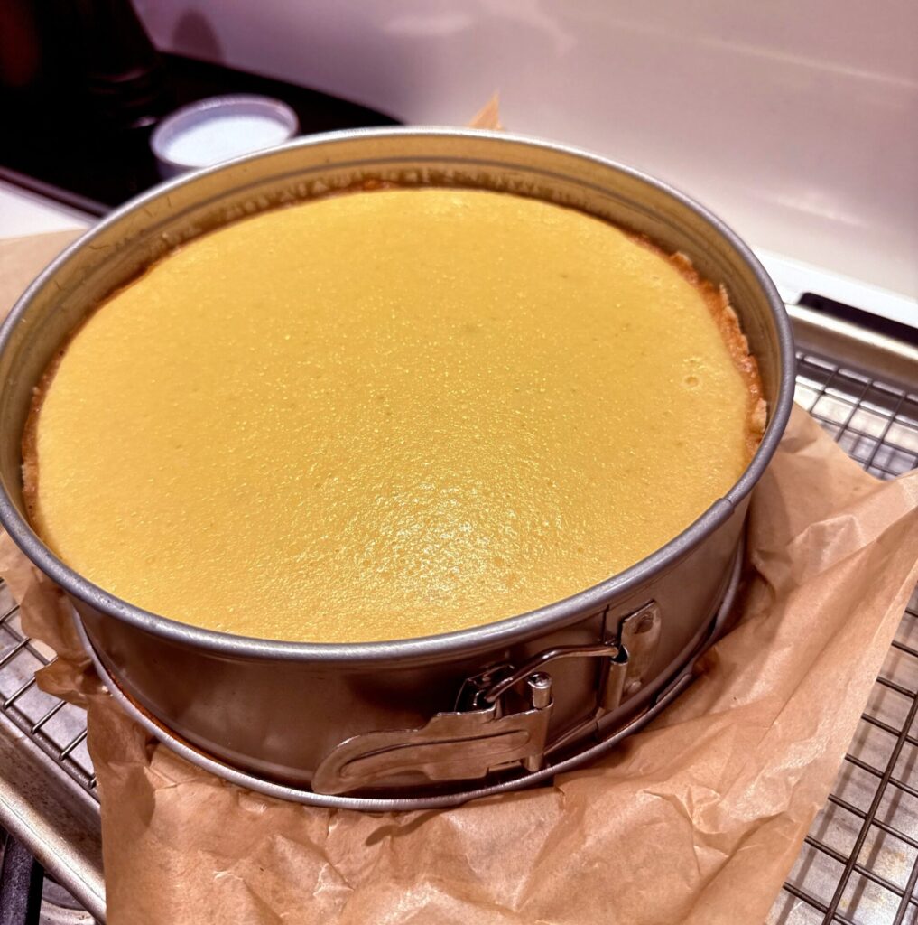 Guava and Cranberry Cheesecake Before Assembled