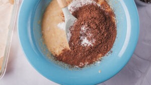 Dry ingredients added to gluten free protein brownie batter