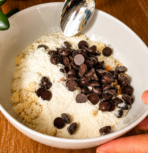 high protein cookie dough mixing