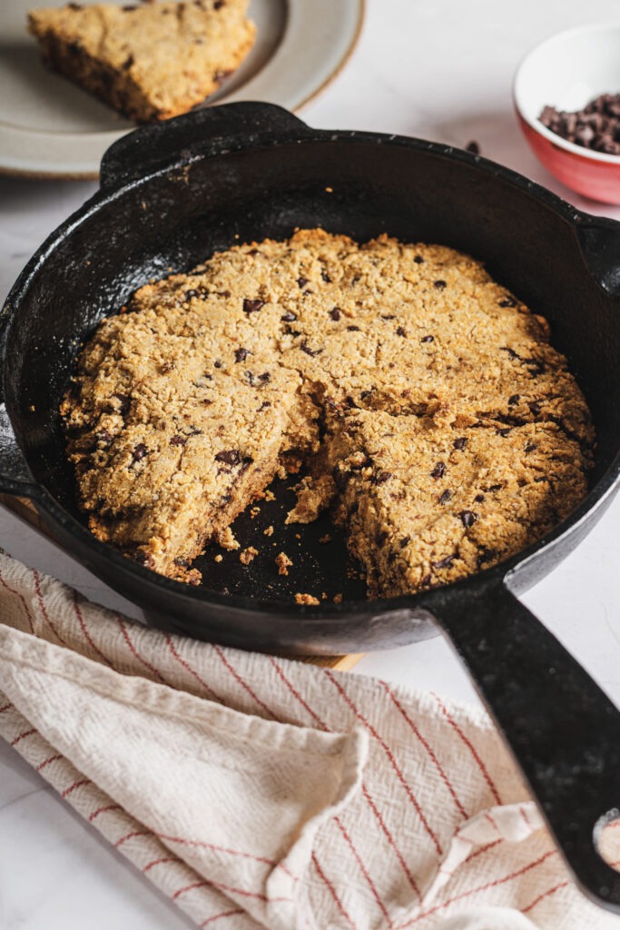 Skillet cookie dough pressed