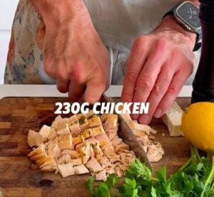 Adding Chicken to Mediterranean Chicken Salad