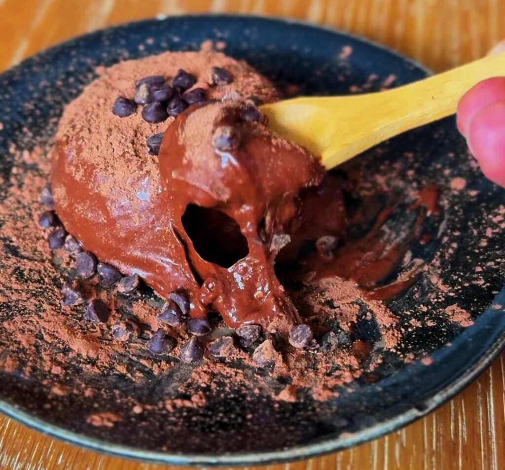 chocolate cottage cheese semifreddo center texture