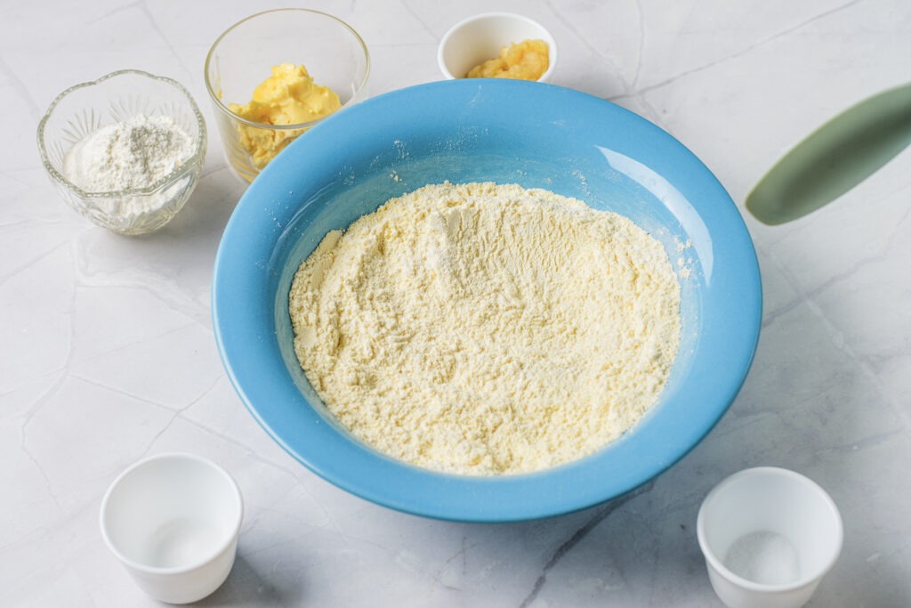 Dry Ingredients for Cornbread Cookies