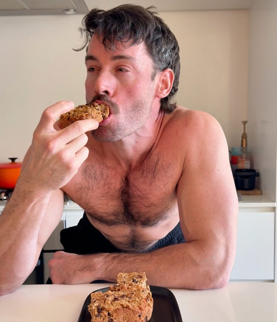 Jacob Enjoying Peanut Butter Protein Blondies