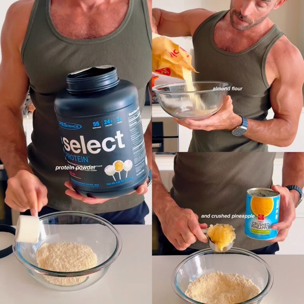 Mixing 3 Ingredient Pineapple Cookie Dough