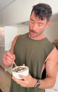 Oreo cheesecake protein bowl showing thick creamy texture and cookie chunks