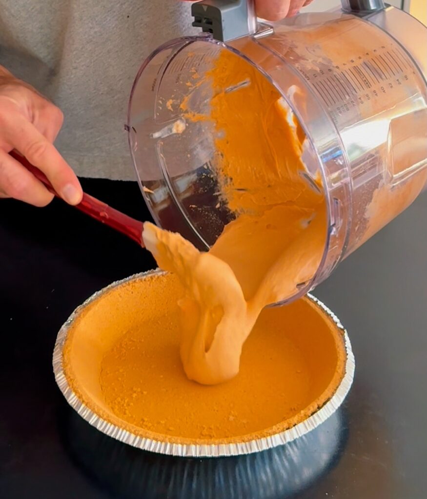 Pouring Peanut Butter Pie Filling