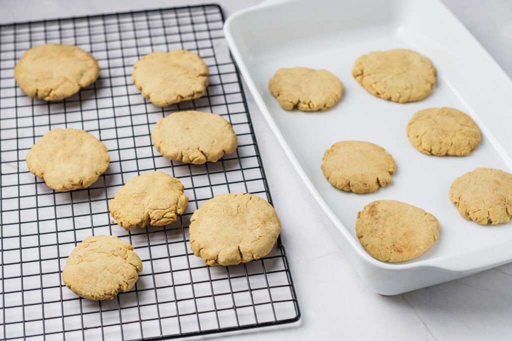 Baked Cornbread Cookies Cooling