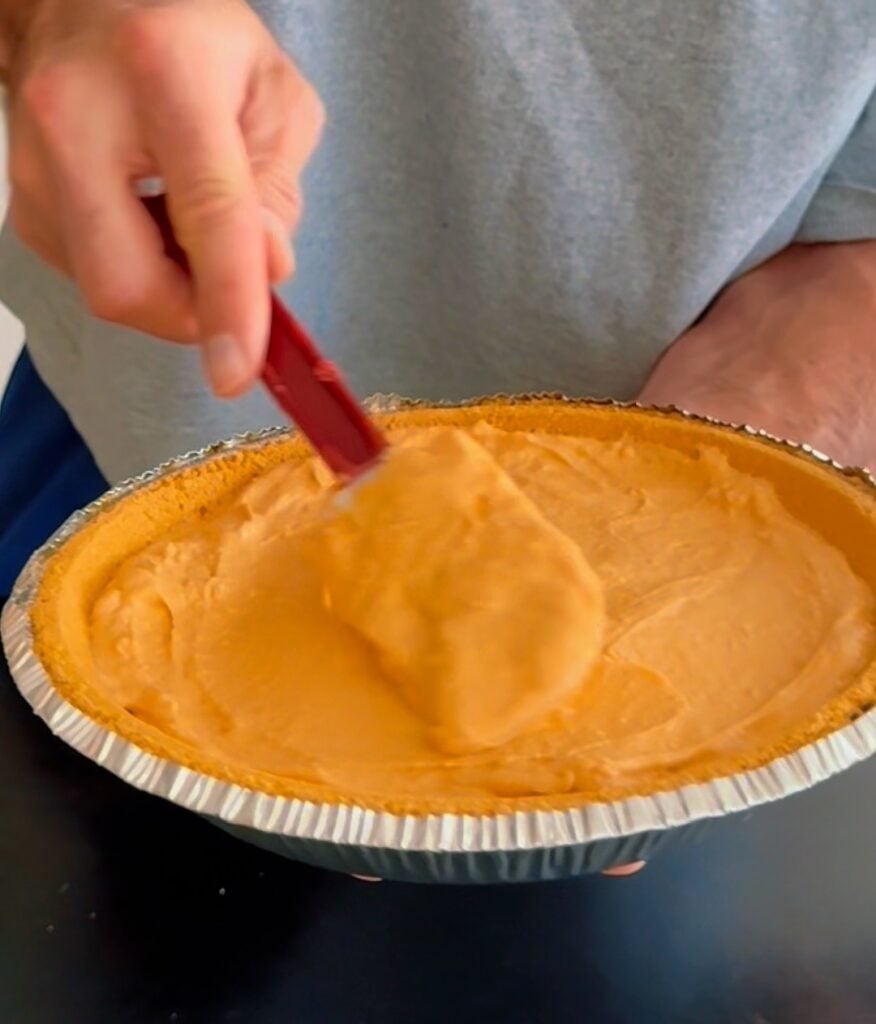 Smoothing Peanut Butter Pie Filling