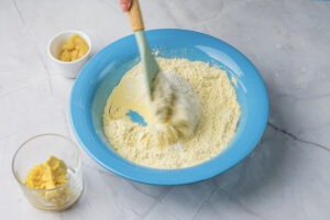 Mixing Protein Cornbread Dough