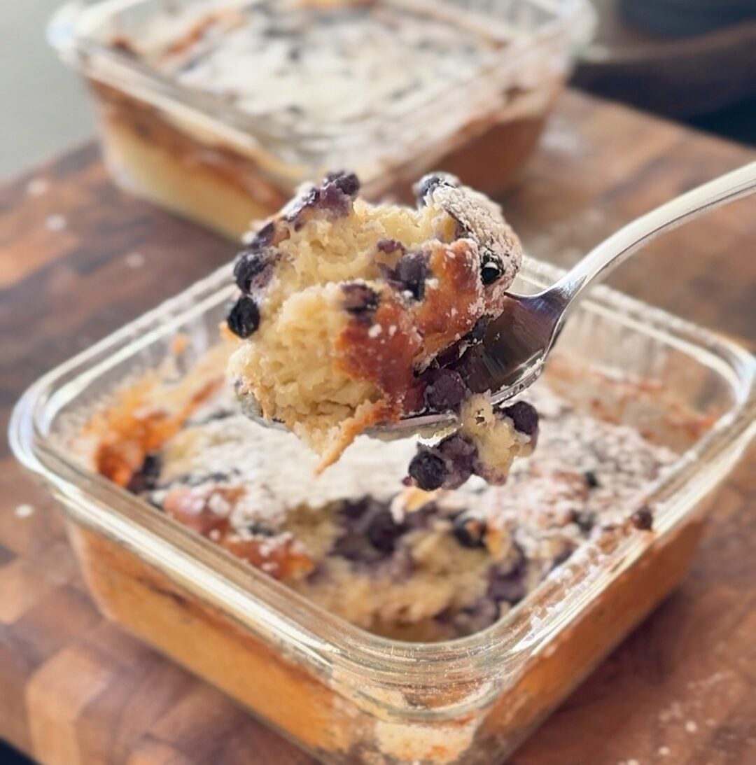 Blueberry High Protein Baked Pancake Spoonful