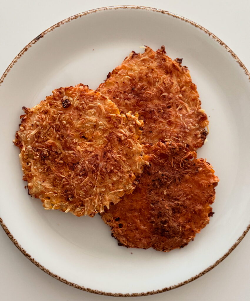 Crispy, cheesy corn tortillas made with just canned corn and lite mozzarella