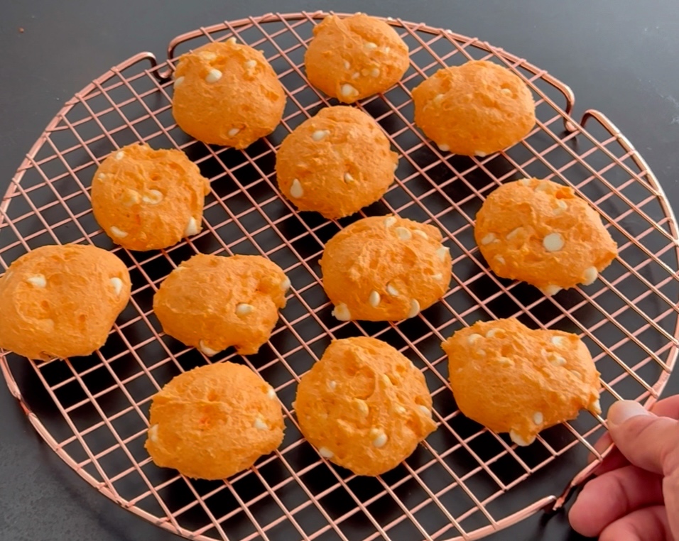 High Protein Orange Cookies on Tray