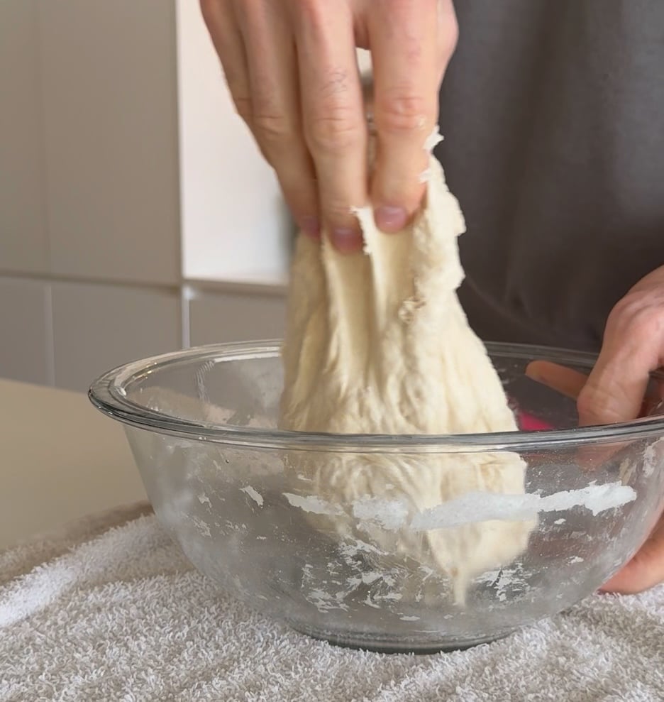 High Protein Sourdough Bread Stretching and Folding