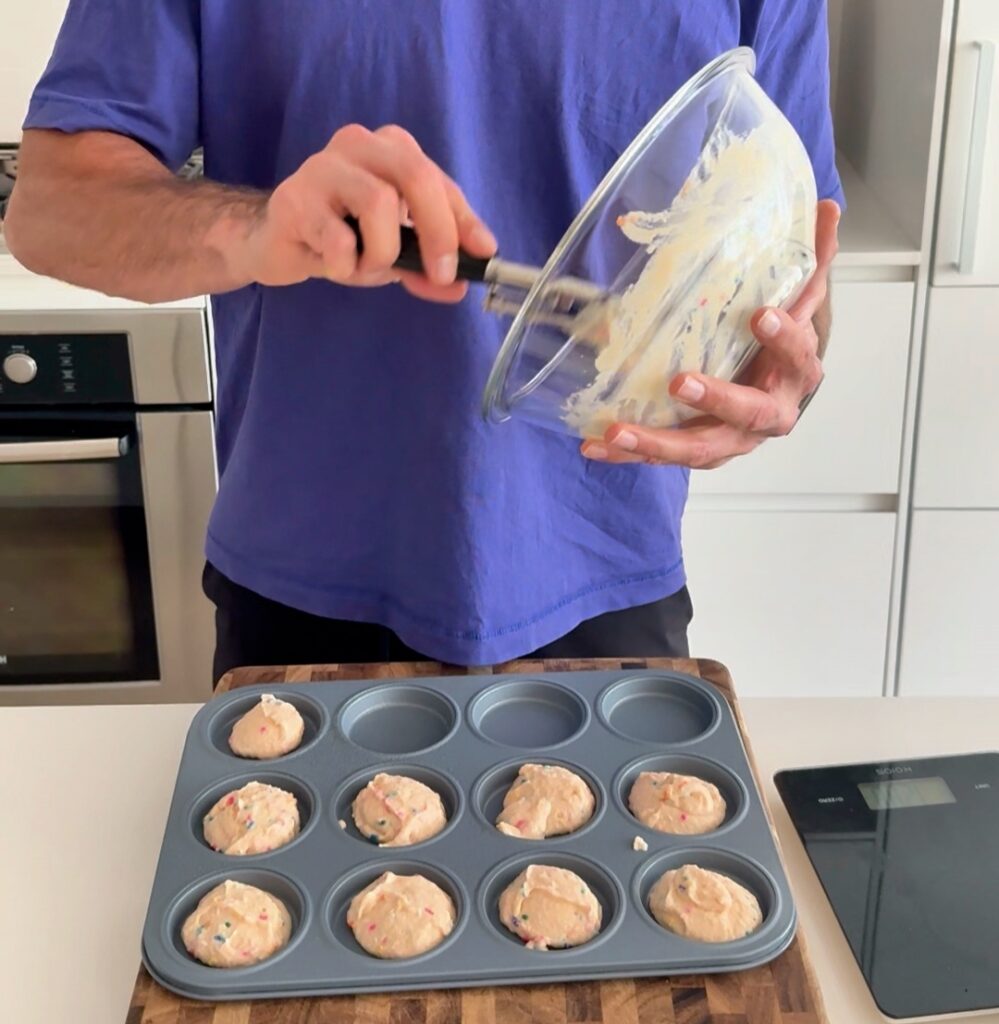 jacob folding Funfetti Protein Sugar Cookies