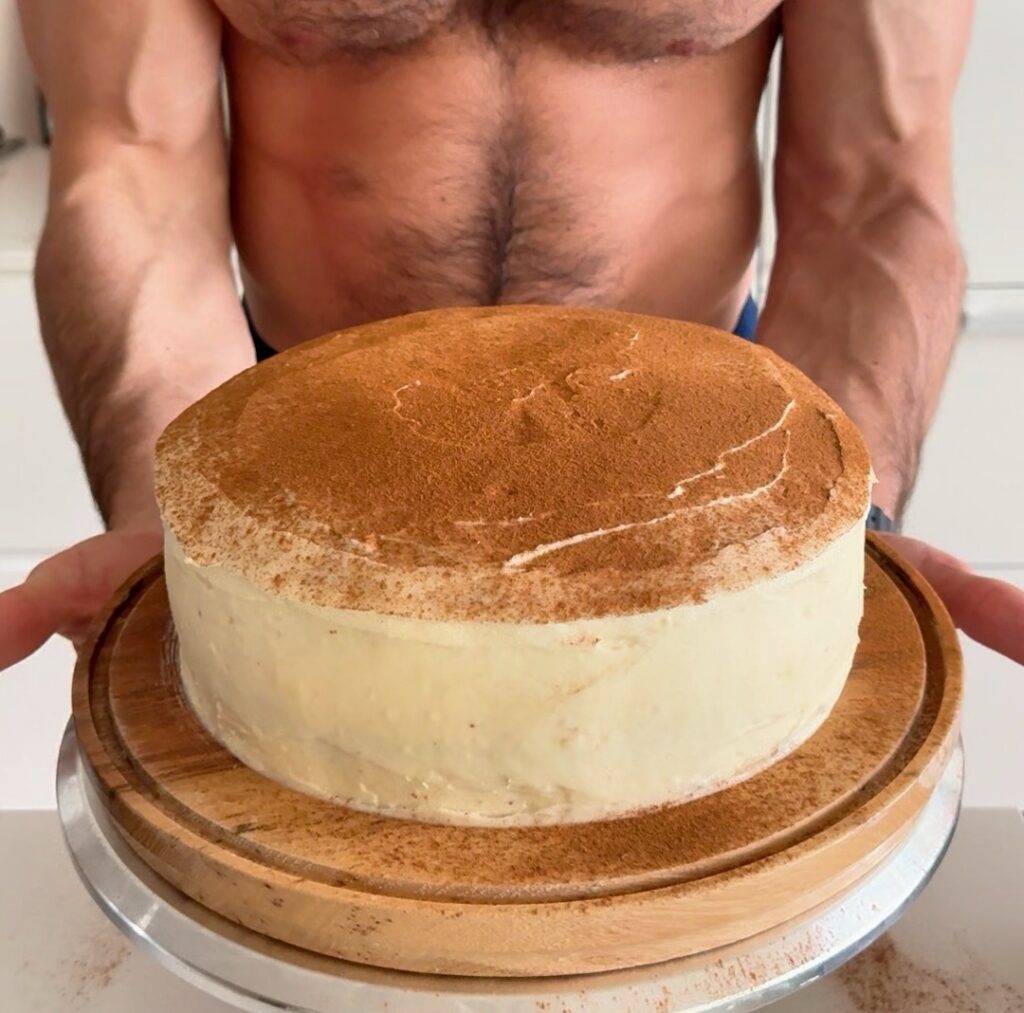 Jacob holding Healthy Gluten Free Carrot Cake