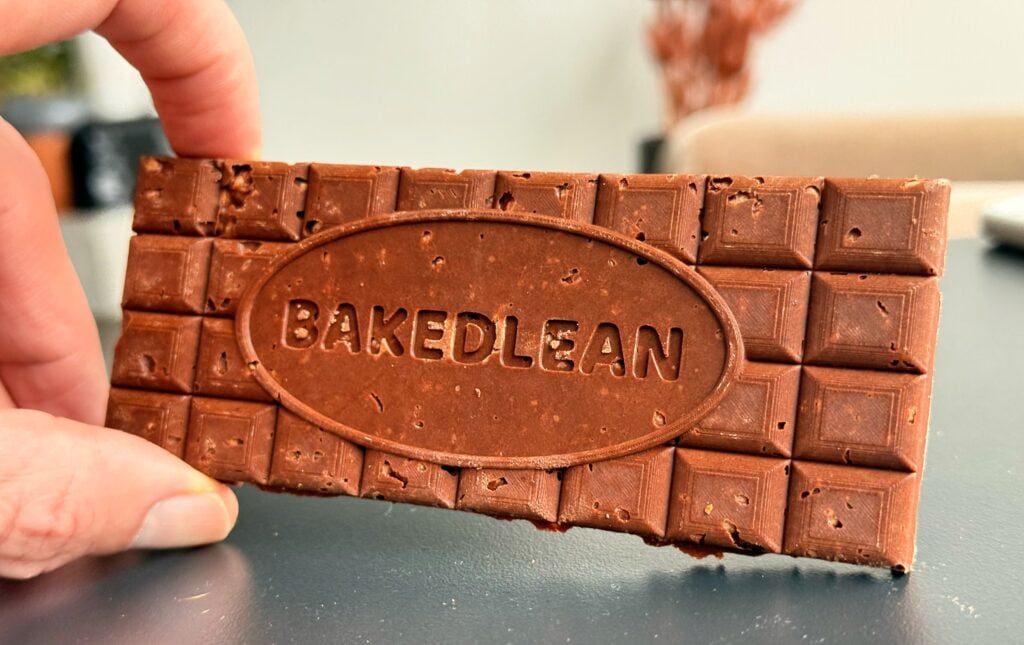 Milk Chocolate High Protein Crunch Bar on table