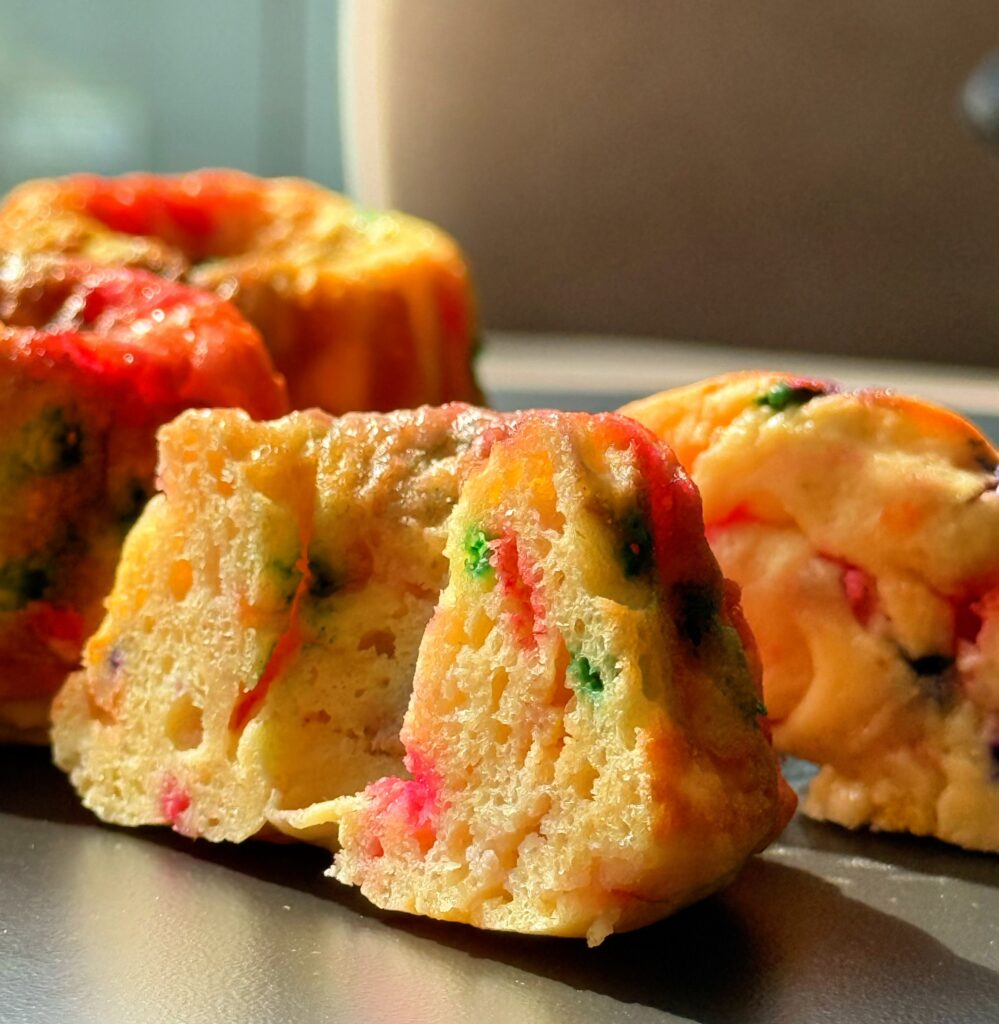 mini bundt protein cakes slice