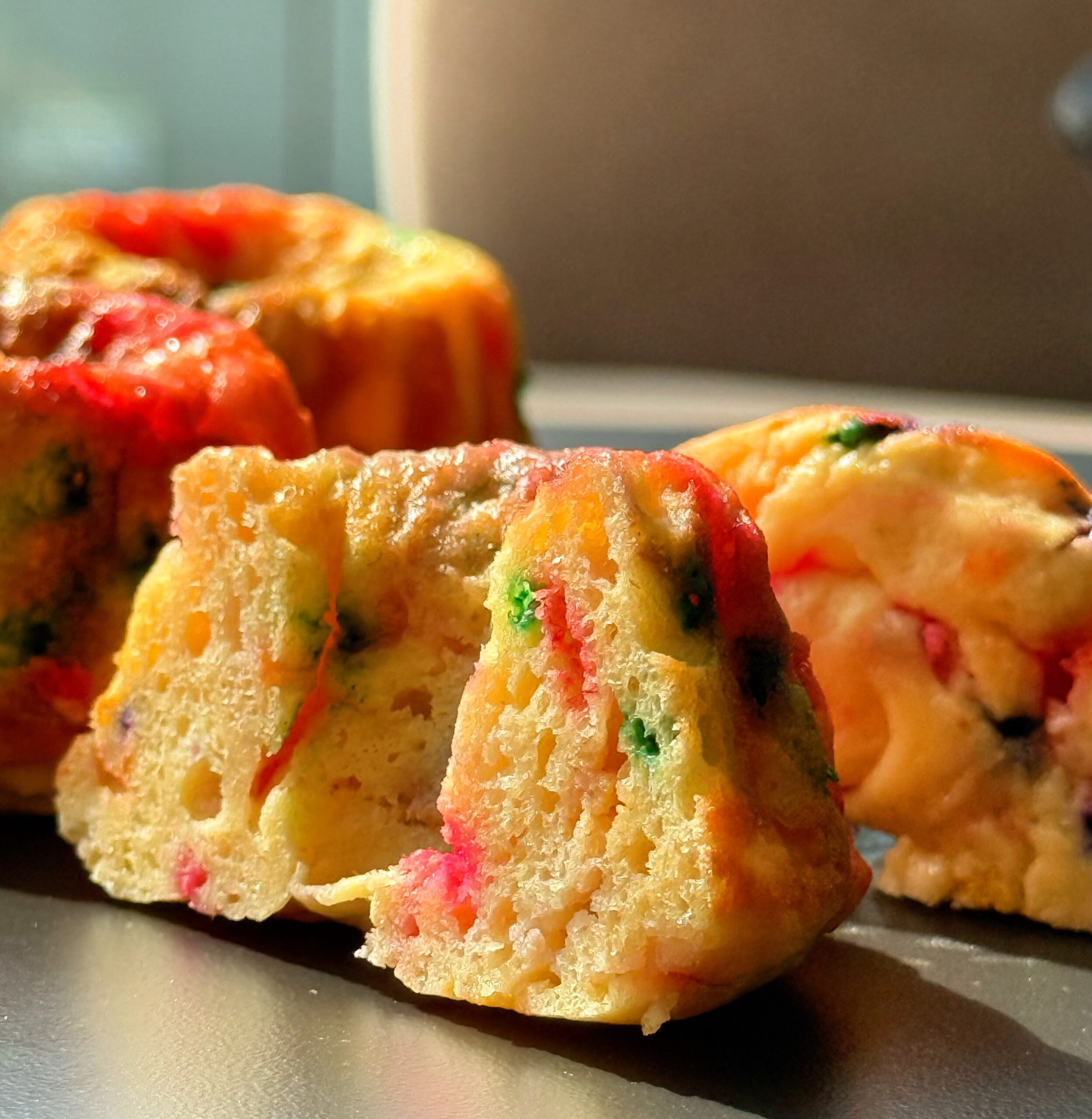 mini bundt protein cakes slice