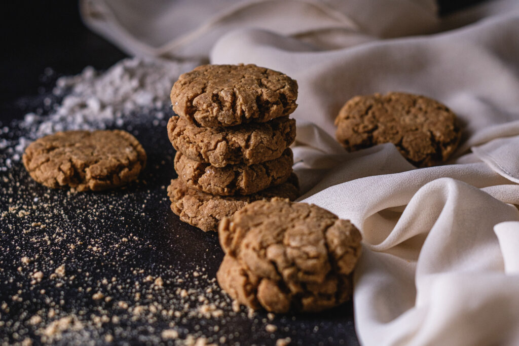 Powdered Peanut Butter Protein Cookie Stack