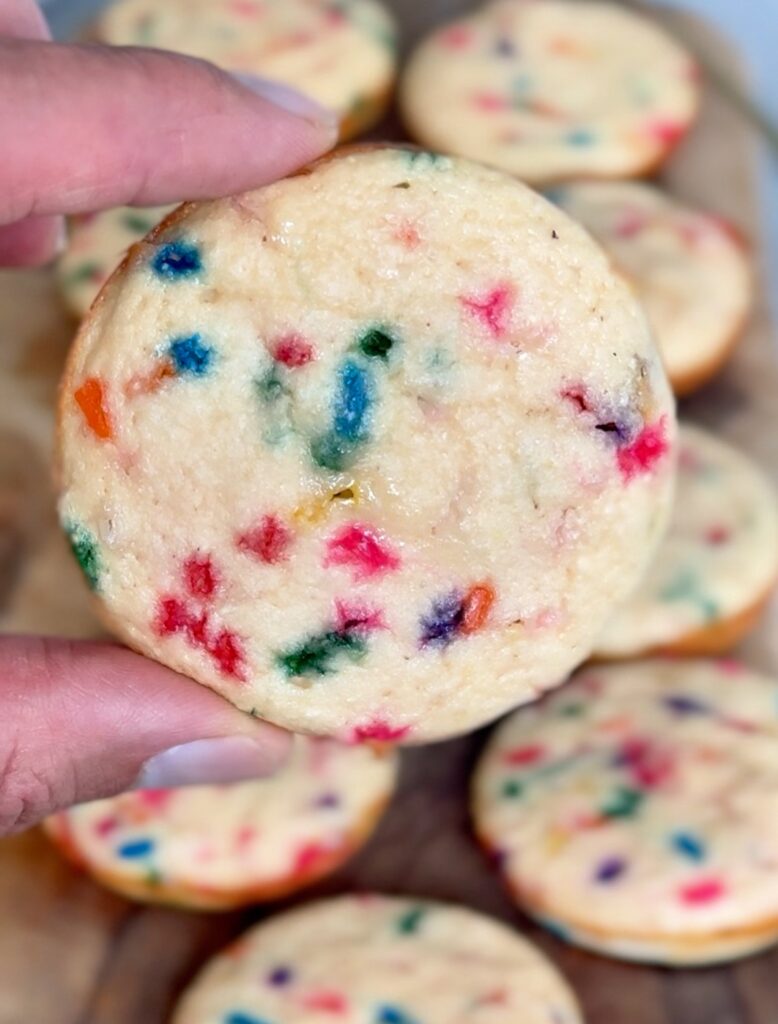 single Funfetti Protein Sugar Cookies