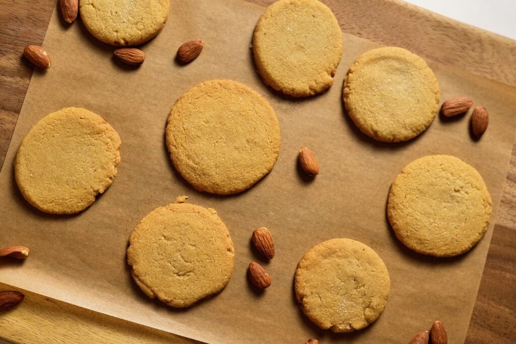 2-ingredient almond honey cookies above shot