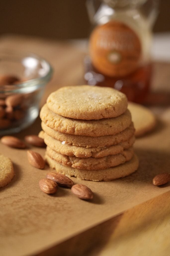 2-ingredient almond honey cookies staged
