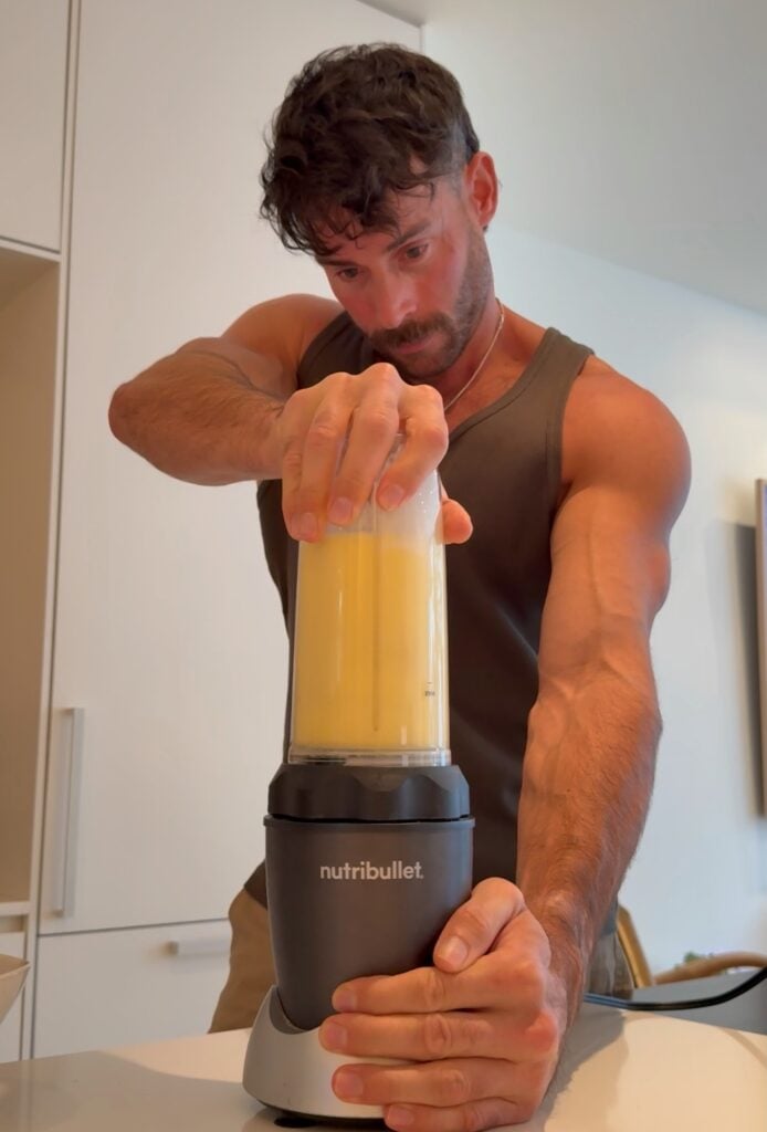 blending Whole Lemon Loaf Cake ingredients