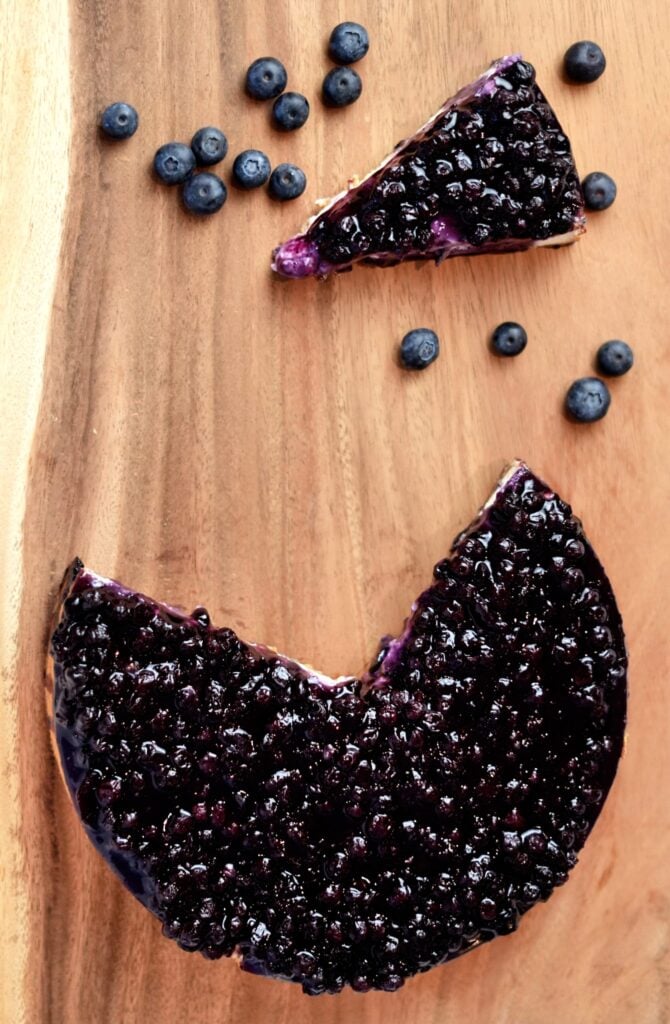 Blueberry Keto Cheesecake on Platter