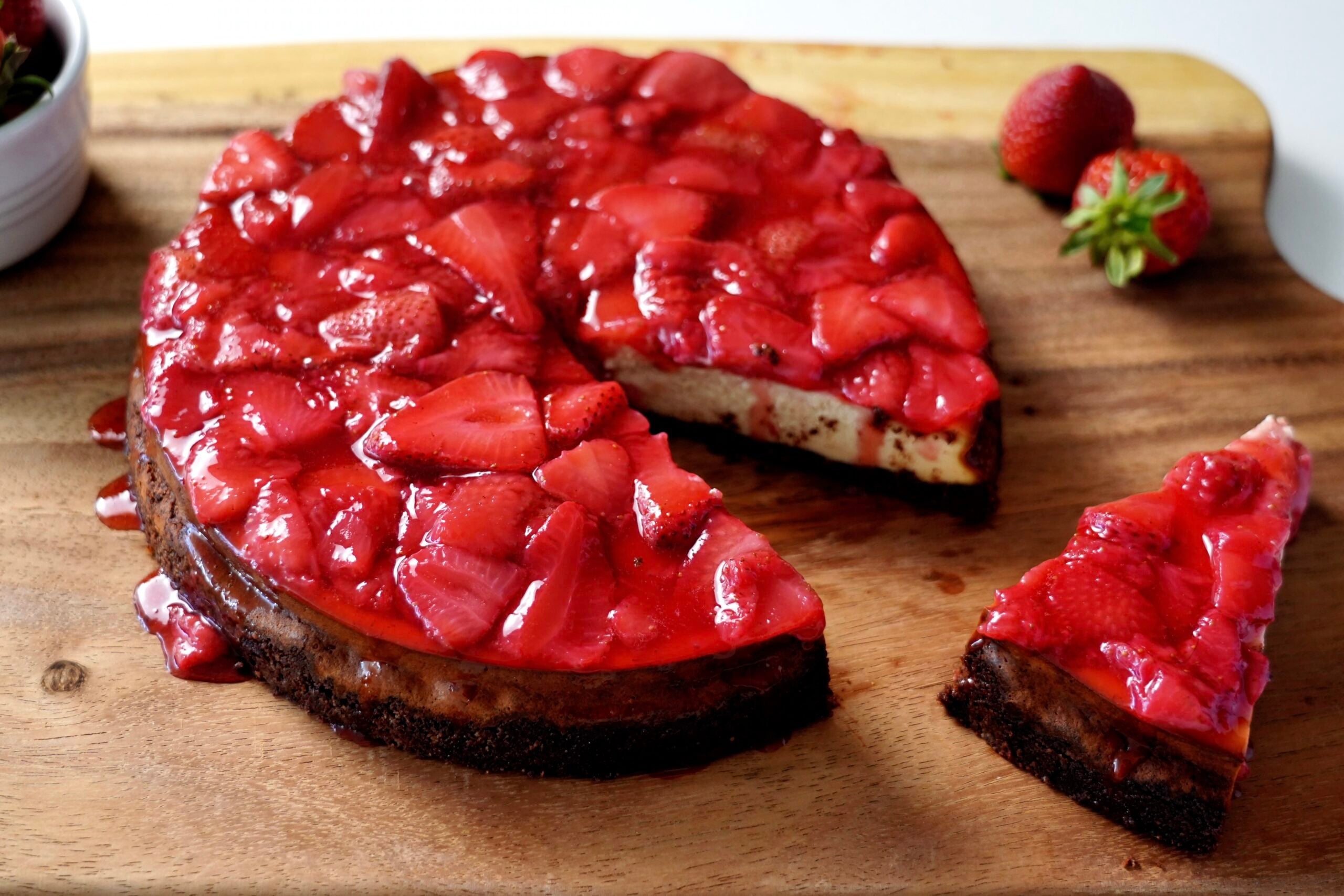 Finished Strawberry Cheesecake Sliced