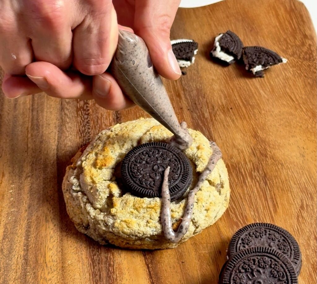 glazing oreo protein cookie