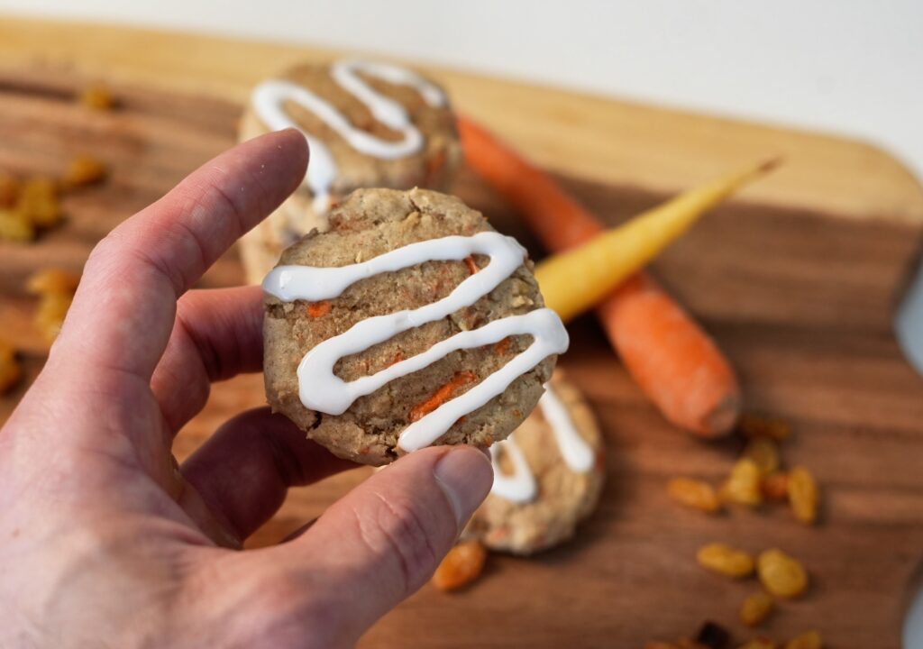 iced cookie in hand