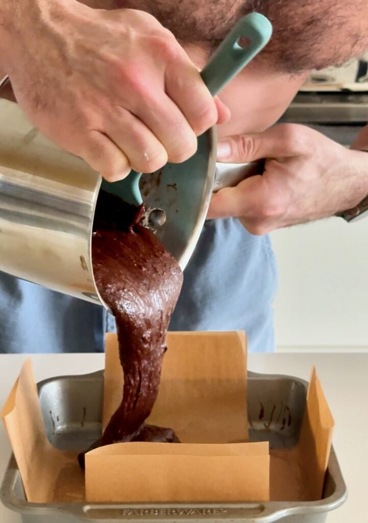 jacob pouring batter