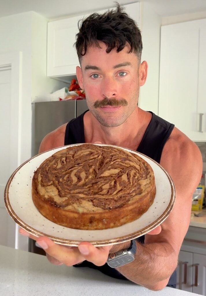 Jacob showing healthy banana coffee cake