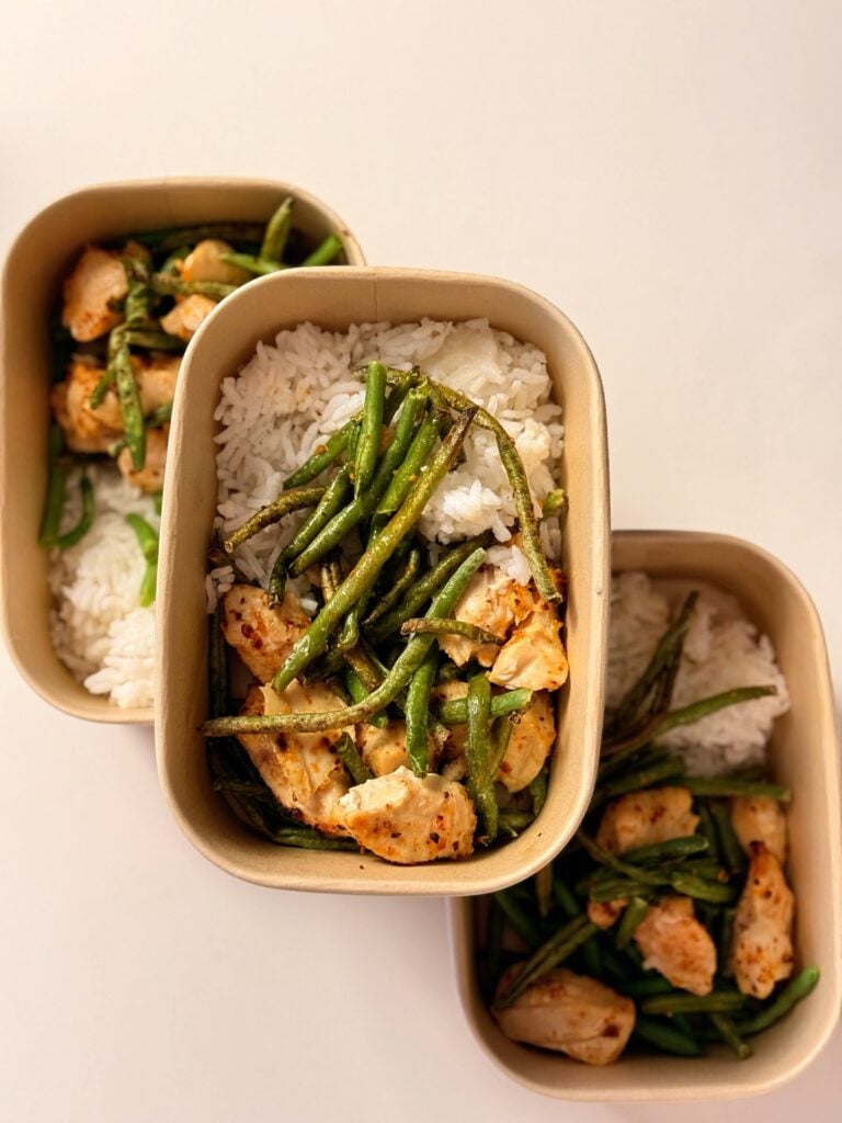 Meal prep containers stacked