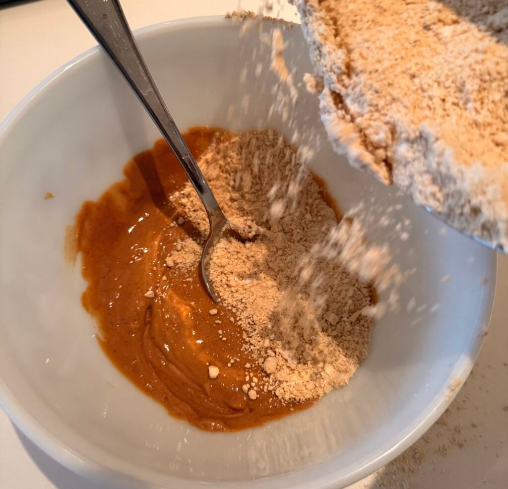 peanut butter cookies adding dry to wet