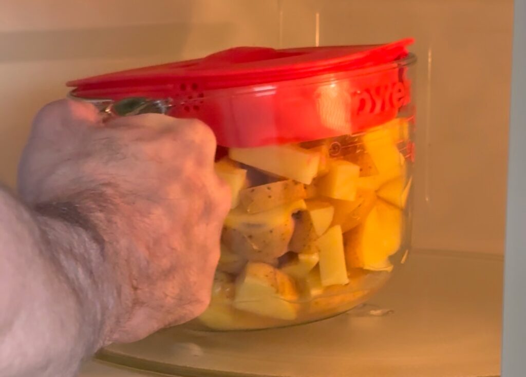 Potatoes for waffle steaming