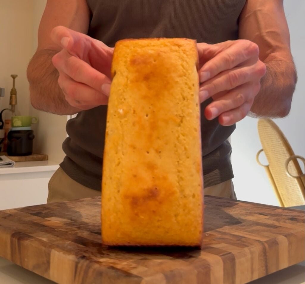 standing up Whole Lemon Loaf Cake