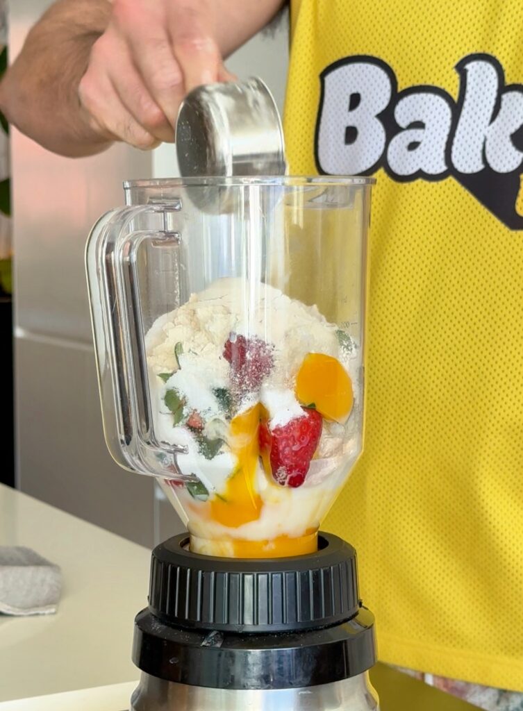 Strawberry Lemonade Waffle Ingredients in Blender