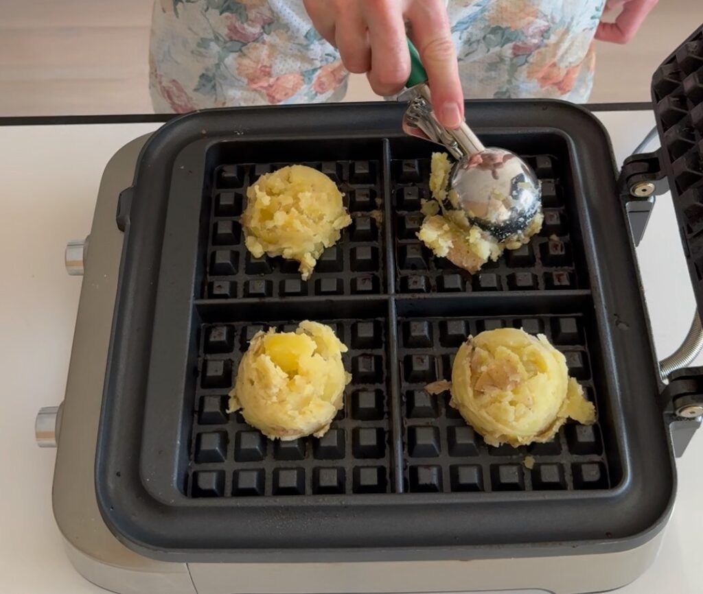 Waffling potato waffles