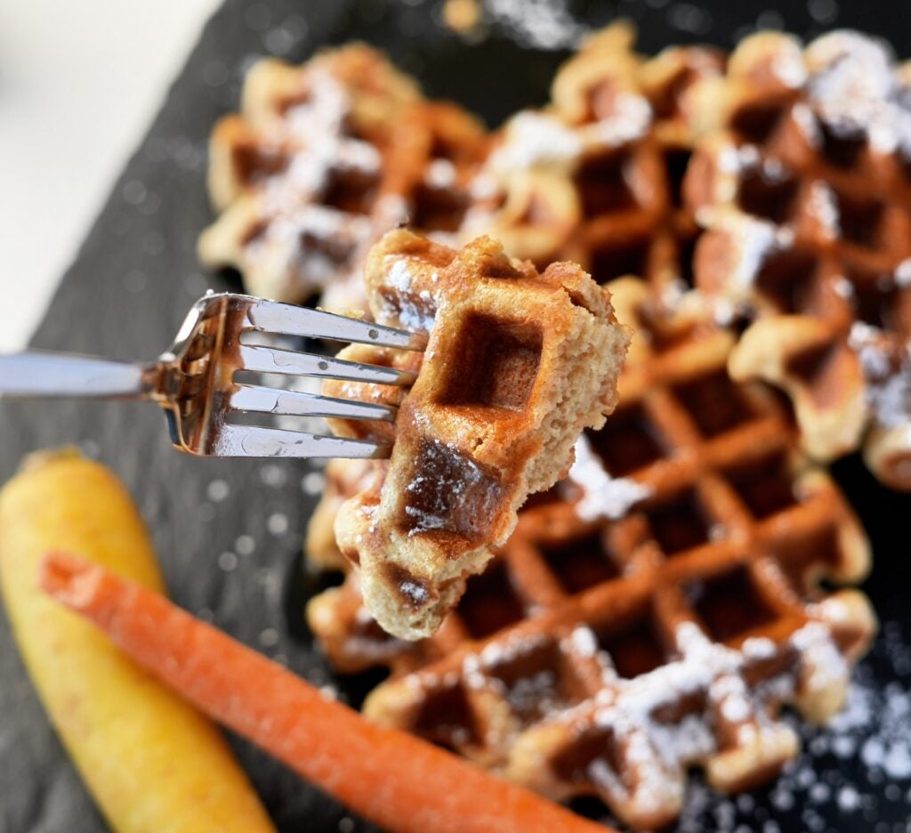 Carrot Cake Protein Waffles Fork