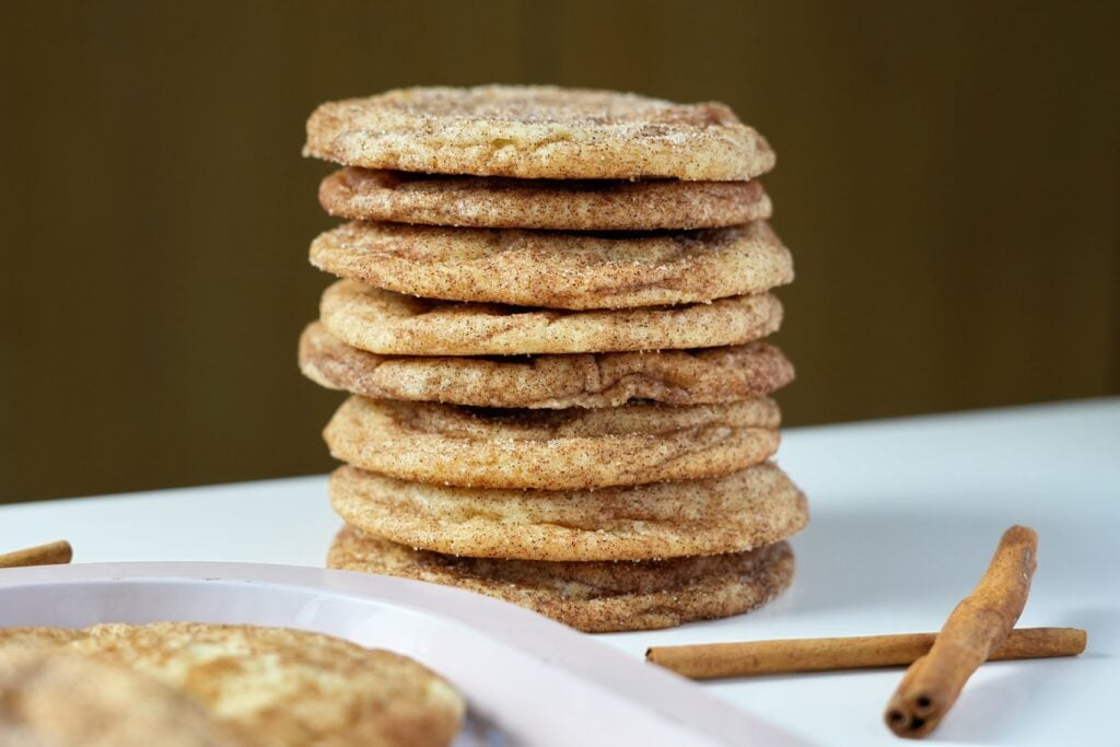 CLOSE UP SNACK OF MALTED MILK SNICKERDOODLES