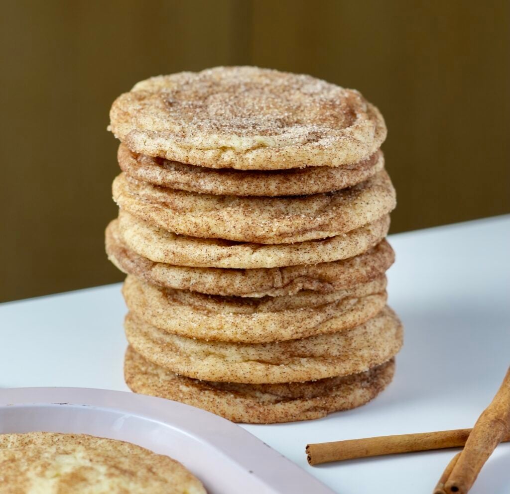 CLOSE UP SNACK OF MALTED MILK SNICKERDOODLES