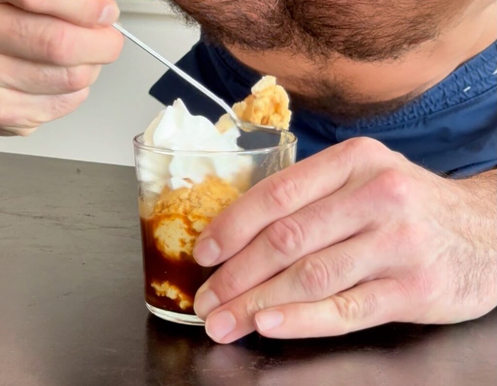 eating affogato