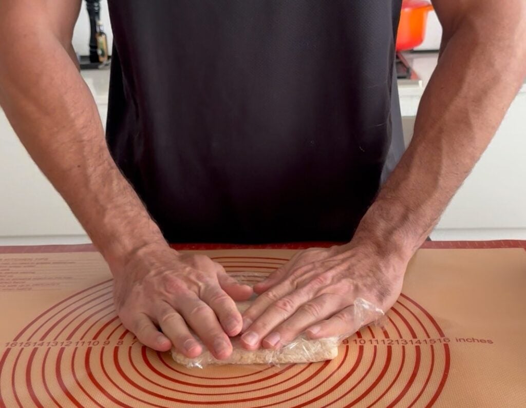 folding dough to chill