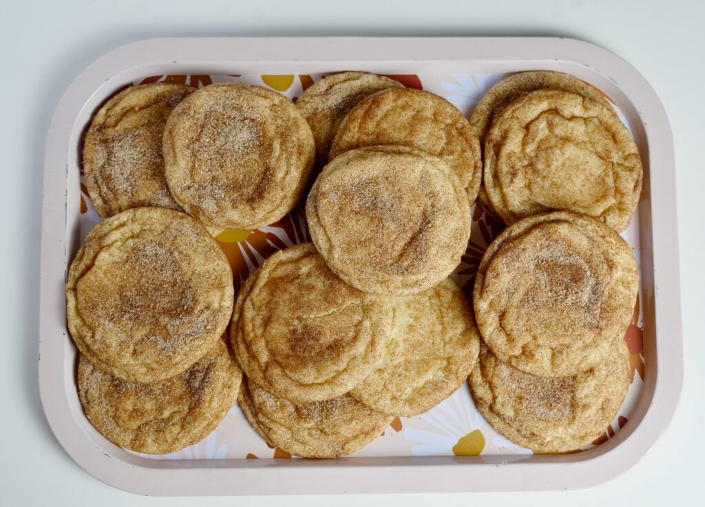 full tray of snickerdoodles