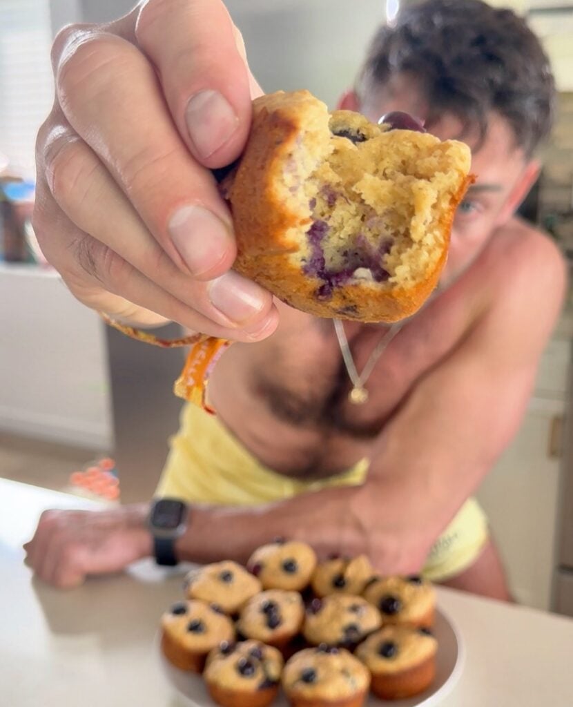 high protein blueberry muffins bitten