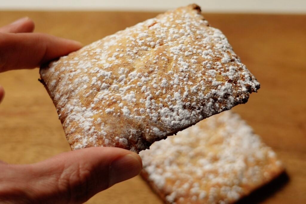 High Protein Toaster Strudel Plated in hand
