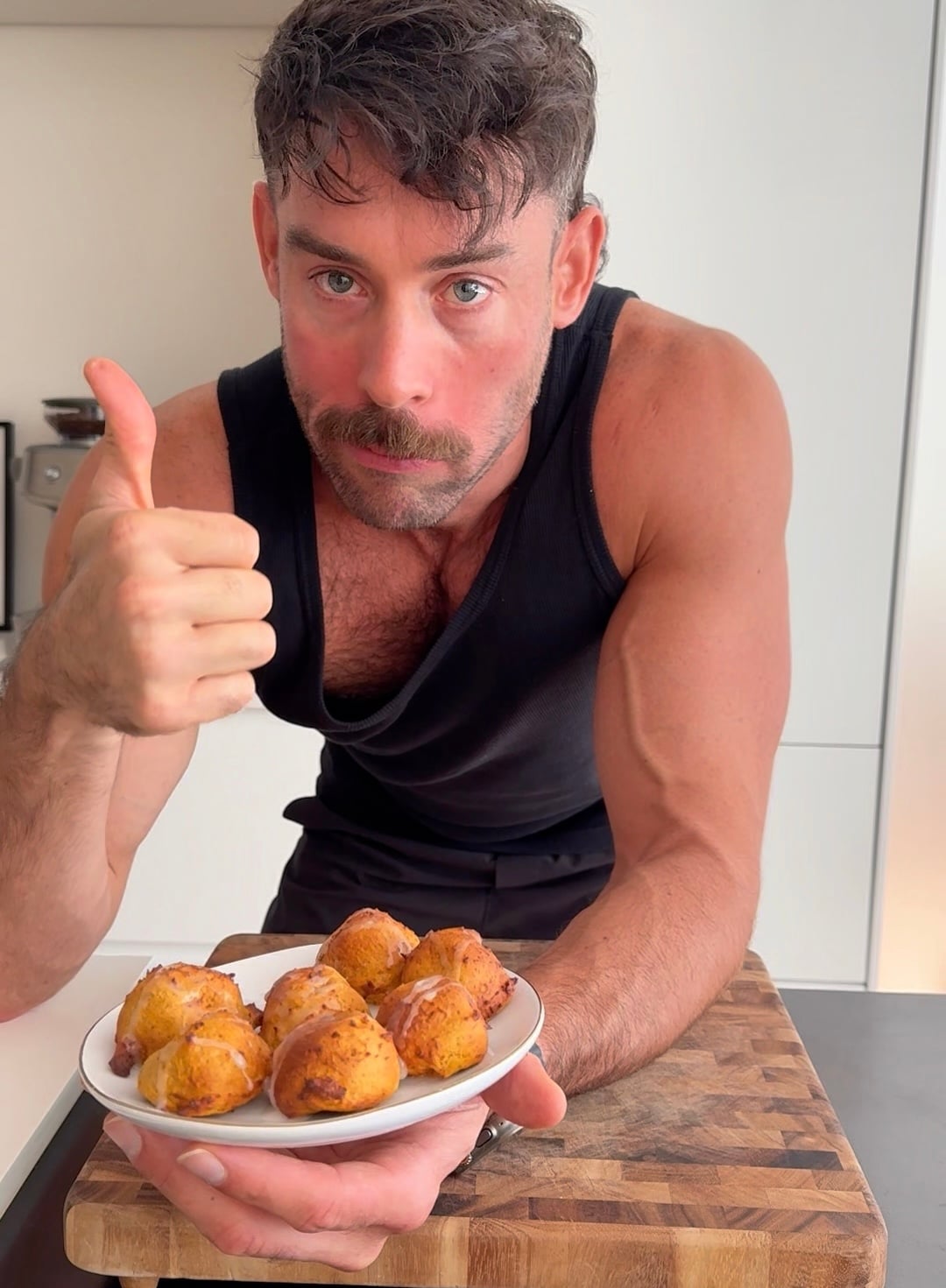 jacob eating pumpkin donut hole